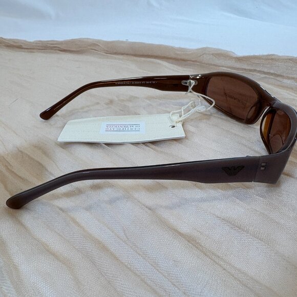 Emporio Armani Poly Frame OVAL Gray/Brown Tinted Sunglasses EA9035S - Picture 3 of 6